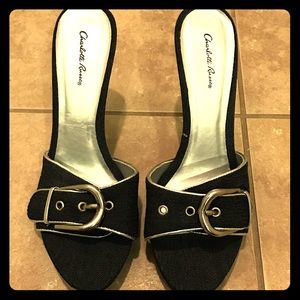 Denim and Silver Chunky Heels